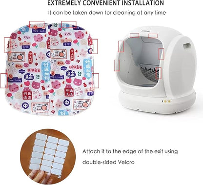 Curtain for Self Cleaning Cat Litter Box,Reduces Cat Litter Bounce, Stops Odors from The Litter Box Self Cleaning (Red)