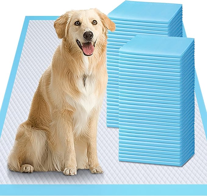 Gimars XL 6-Layer Ultra Absorbent 1200ml 48-Hour Leak-Proof Dog Pee Pads, Quick Dry Extra Large Puppy Pads for Puppy Training, Senior & Incontinent Dogs, Cats, Overnight Use, 28"x34", 50 Count