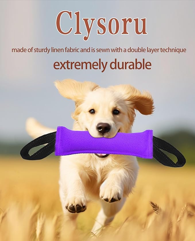 Clysoru tug Toy for Dogs Tug of War Dog Bite with 2 Strong Handles Made Durable Tear Resistant Stitches (Purple)