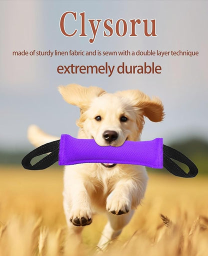 Clysoru tug Toy for Dogs Tug of War Dog Bite with 2 Strong Handles Made Durable Tear Resistant Stitches (Purple)