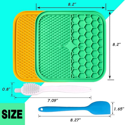 Dog Lick Pad, 2-Pack Large Licking Mat for Dogs, Slow Feeder Dog Licking Mat with Suction Cups. Boredom & Anxiety Reducer, Perfect for Food, Treats, Yogurt, or Peanut Butter.