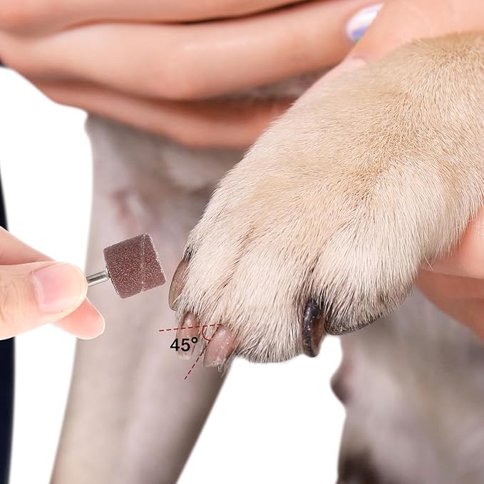 42 Pcs Pet Nail Grinder Replacement Kit with Grit Nail Smoother Sanding Drum Set Claw Grooming Supplies for Dog Claw Care