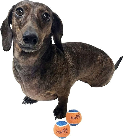 Midlee Squeaky Mini Tennis Ball for Dogs 1.5"- Pack of 12 (Orange/Blue)
