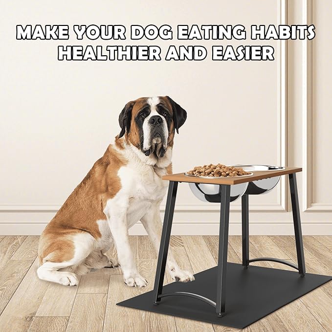 Elevated Dog Bowls for Large Dogs, Extra Large Breed, with Spill Proof Mat, Two 3000ML(13CUPS) Food & Water Bowls, Stable Raised Bowl, 18.1" Tall Dog Bowl Stand for XX Large Dogs