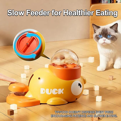 Interactive Dog Toys Food Puzzle Slow Feeder, Cat Treat Dispenser Toy Duck-Shaped Enrichment Toy for Small Medium Dogs and Cats, IQ Training and Exercise Small Animal Bowls
