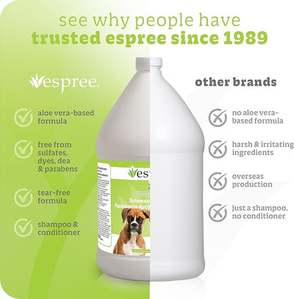 Espree Intense Itch Relief Dog Shampoo & Conditioner, Anti Itch Shampoo for Dogs, Soothes Dog Irritated & Itchy Skin, Plant-Based Moisturizing Formula for Sensitive Skin Relief, Sulfate-Free, Gallon