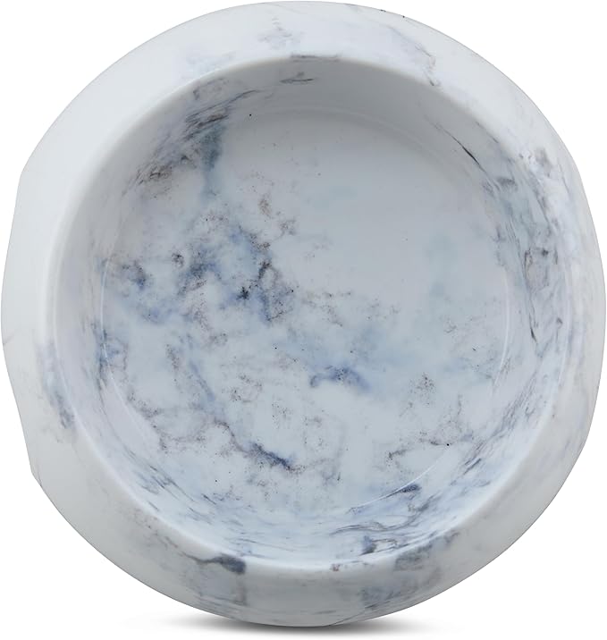 Marble Print Melamine Dog and Cat Food and Water Bowl, Non Skid Base, Anti-Slip Pet Feeder Bowls (5.4 Ounce, 13.5 Ounce,27 Ounce)