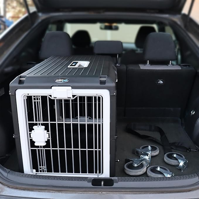 USA Pet Carrier & Crate 35" - Premium Collapsible Design for Medium Cats and Dogs - Portable Kennel for Indoor/Outdoor Use - 360-Degree Ventilation & Hard Plastic Wall Protection
