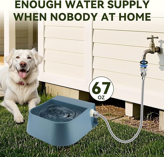 NAMSAN Automatic Dog Water Dispenser with Float Valve, 3/4'' Anti-Bite Metal Pipe, Outdoor Automatic Water Dispenser for Cats Chicken Animals, Goat Waterer, Livestock Water Trough