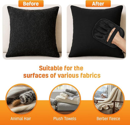 3pcs Pet Hair Removal Set for Dogs & Cats (2 Gloves + 1 Lint Scraper) – Electrostatic Five-Finger Magic Brush for Clothes, Sofa, Carpets, Bedding & Car Mats