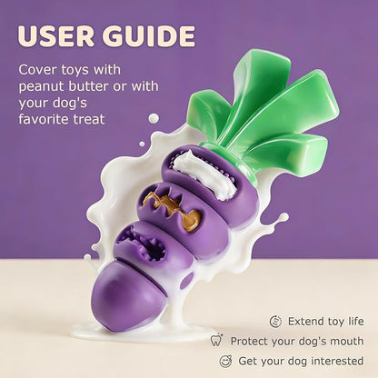 Indestructible Dog Toys for Aggressive Chewers: Heavy Duty Milk-Flavored Chew Toy for Medium & Large Dogs 20–70 lb, Dental Teeth Cleaning, Long-Lasting Enrichment Toys(Purple)