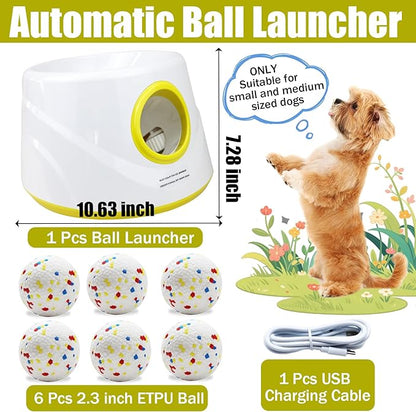 Magicorange Automatic Dog Ball Launcher, Interactive Dogs Balls Thrower for Small and Medium Dogs,Dog Fetch Machine (Lime Green)