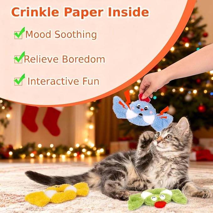 Retro Shaw Bird Cat Toy with Catnip & Silvervine - Interactive Realistic Kitten Toy with Crinkle Sound for Indoor Cats, Best Cat Kick Toy to Satisfy Natural Hunting Instincts