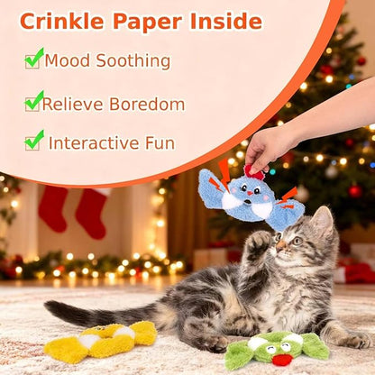 Retro Shaw Bird Cat Toy with Catnip & Silvervine - Interactive Realistic Kitten Toy with Crinkle Sound for Indoor Cats, Best Cat Kick Toy to Satisfy Natural Hunting Instincts
