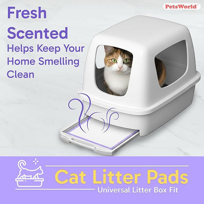 PetsWorld Universal Fit Cat Pad Refills for Litter Box, Fresh Scent, Odor Control, Pack of 400