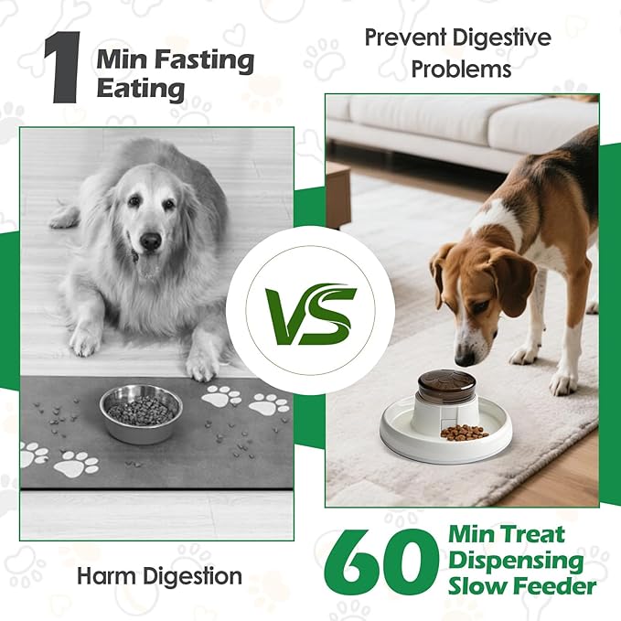 Interactive Dog Puzzle Toys & Slow Feeder - Treat Dispensing Dog Enrichment Toys for IQ Training, Mental Stimulating Toys for Healthy Digestion, Easy to Clean & Anti-Slip Design