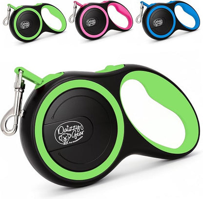 Retractable Dog Leash for Small, Medium & Large Dogs – Heavy-Duty, Tangle-Free, Reflective, 16FT Long, Anti-Slip Soft Handle with One-Hand Brake - 44 LBS /16FT - Small - Green