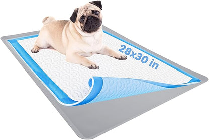 TidyFriend Dog Pee Pad Holder Tray Fits for 28” x 30” Wee Wee Pee Pads - Stable Grip, Raised Edges, Quick-Wipe Silicone Surface Dog Potty Tray Holder for Indoor Flooring Protection (Light Grey)