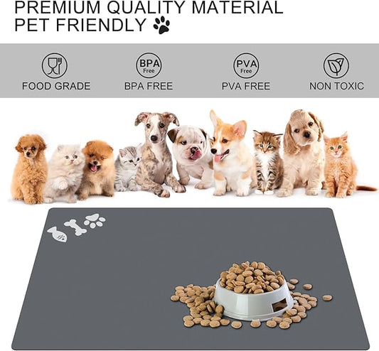 Absorbent Dog Food Mat, No Stains Quick Dry Dog Water Dispenser Mat, Pet Accessories Supplies,Easy Clean Dog Bowl Mat, Multiple Colors, Sizes & Purposes