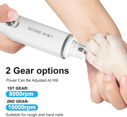 L&W BROS. Electric Dog Nail Trimmer, Rechargeable Dog Nail Grinder for Large Dogs, Pet Nail Grinder for Dogs & Cats
