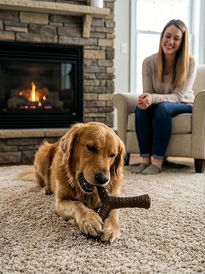 SPOT Bam-Bones Plus Tripod, 8” Bison Flavor – Durable Bamboo & Nylon Fiber Chew Toy for Aggressive Chewers