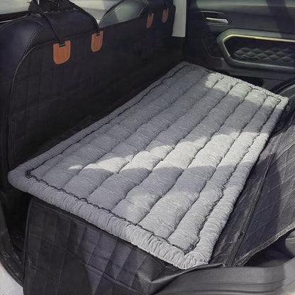 Backseat Pet Bed Mat，Dog Car Seat Cover for Back Seat，Fit for Backseat Extenders，Car Seat Protector, Nonslip Soft Durable Pet Bed for SUVs, Sedans & Trucks（Blue-Gray，24.8x54 inch）