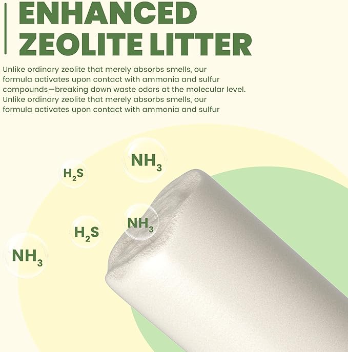 Enhanced Zeolite Cat Litter Pellets 7lbs & Cat Pee Pads 10 Count - Refill for Dual-Layer Litter Box Systems | Premium Stainless Steel Shifting Tray