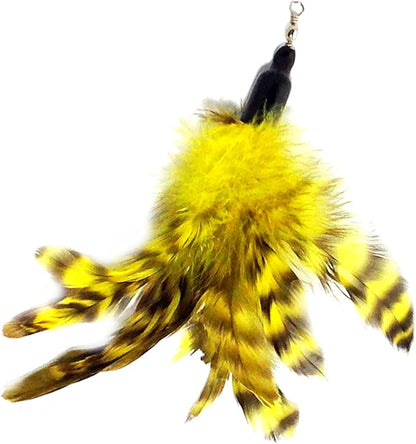 Pet Fit For Life - 6 Piece Kitten Toy Refill Pack - Replacement for Indoor Cat's Interactive Wand and Catch Wand - Features 5 Assorted Feathers, 1 Furry Tail Attachments