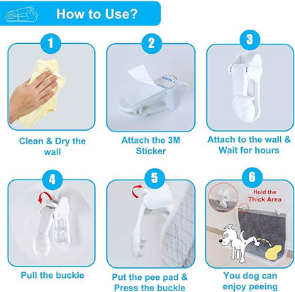 Dog Pee Pad Holder with Walls (4 Pack) for Small & Large Size Wee Wee Pad, Indoor Potty Training Pad Holder for Leg-Lifting Puppies (White)
