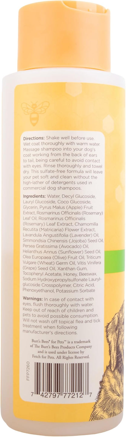 BURT'S BEES FOR PETS Naturally Derived Deodorizing Dog Shampoo with Apple & Rosemary - Dog Shampoo for Odors - Cruelty Free, Formulated Without Sulfates and Parabens, Made in USA, 16 Oz - 6 Pack