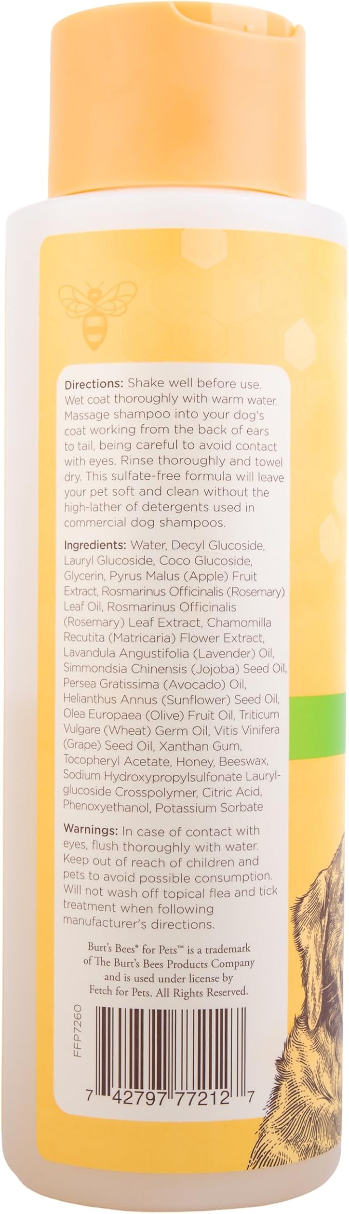 Burt's Bees for Pets Deodorizing Dog Shampoo with Apple and Rosemary, 95% Natural Origin Formulas, Gentle Canine Cleanser for Smelly Pups, 2 pk 16 oz