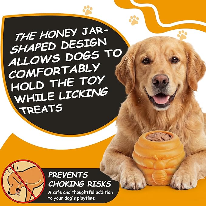 1 Pack Large Dog Toys for Aggressive Chewers, Dog Treat Dispensing Toy to Keep Them Busy, 2-in-1 Fillable Holder with 2 Cups and Food-Dispensing Lids for Large Medium (Yellow)
