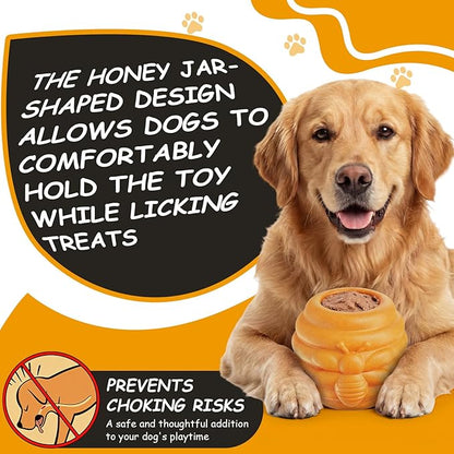 1 Pack Large Dog Toys for Aggressive Chewers, Dog Treat Dispensing Toy to Keep Them Busy, 2-in-1 Fillable Holder with 2 Cups and Food-Dispensing Lids for Large Medium (Yellow)
