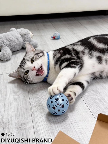 10 Cat Toys Bells Balls Assorted Designs Indoor Play for Kitten and Adult Cats Safe Durable for Chasing Hunting Chewing (1.5'' - 2.2'')