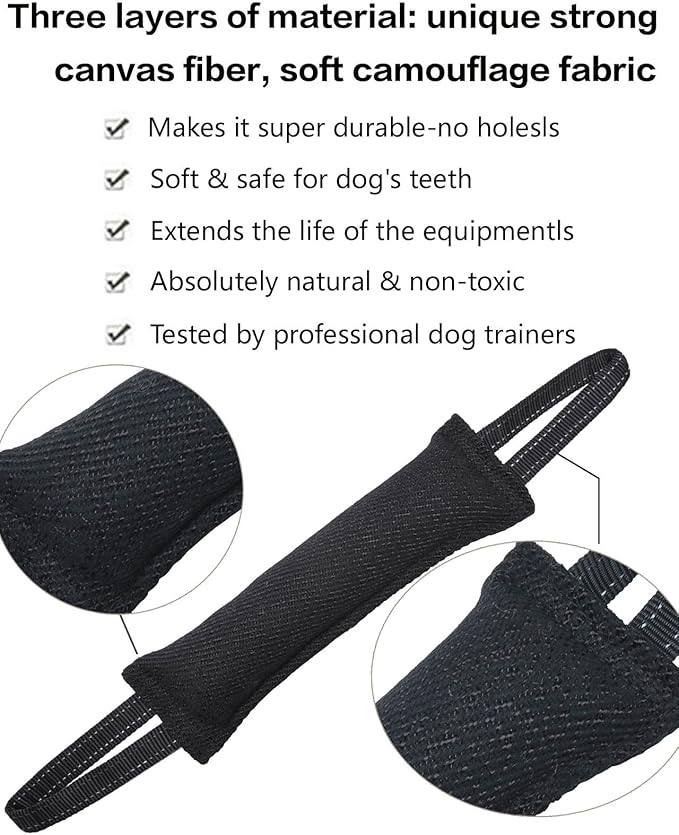 Clysrou Dog Tug Toy Tough Jute Bite Pillow Lasting Training Equipment Puppy to Large Dogs Interactive
