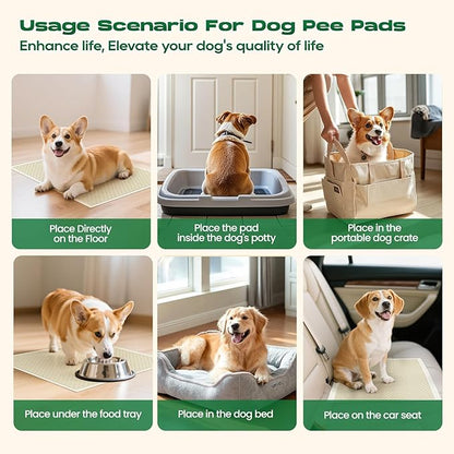 Puppy Pads 336 Count Small 22x22in Bamboo Training Pads Deodorizing Leakproof Quick Drying Dog Pee Pads Super Absorbent Disposable Pee Pads for Dogs Puppies, Doggie, Cats, Rabbits