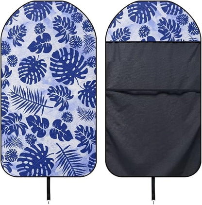 Coldinair Tropical Leaf Towel Car Seat Cover for Men,Sweat Car Seat Protector After Workout,Gym,Swimming,Anti-Slip Universal Car Seat Covers for Truck,Van,SUV,Blue
