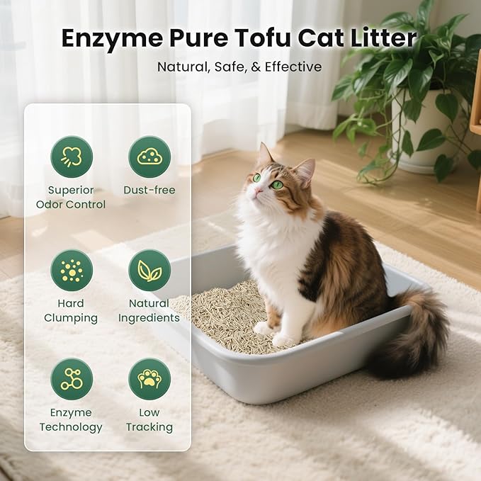 Gardner Pet Tofu Cat Litter, Cat Litter Flushable Clumping Cat Litter, Low Dust, Odor Control, Plant-Based Natural Kitten Litter with Fast Absorption & Low Tracking (9LBS*2)