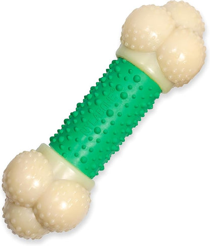 Nylabone Double Action Bone Power Chew Toy for Dogs, Dog Toys for Aggressive Chewers, Bacon Flavor, X-Large - 50+ lbs, 1 Count