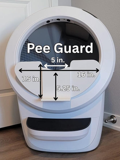 Pee Guard Max Shield Step for Litter-Robot 4 : Anti-Flicking, One-Piece Design (White Pee Guard w/Leveler)