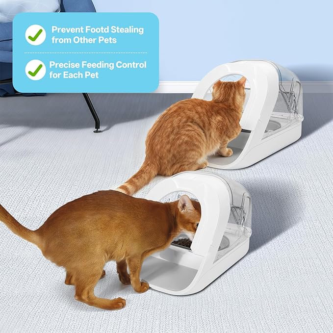 Front Cover for Automatic Micro Chip Pet Feeder, Prevent Pets Competing for Food in Multiple Pets Home, Avoid Food Stealing from Other Cats and Dogs, Precise Diet Control of Each Pet