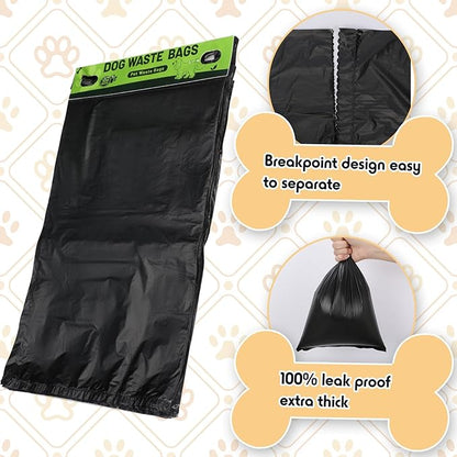 Ireer 5000 Pcs 50 Counts Pet Waste Bags Bulk, Dog Bags with Fit Hang Hole Easy Single Pull for Parks, Hoas Residential Use, Dog Waste Station, Compatible with Poop Station Dispensers (Black)