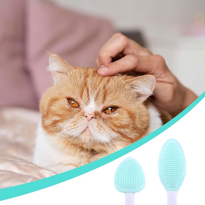 4Pcs Cat Acne Brush Set, Chin Treatment, Black Seed Exfoliating Brush, Dual Sided Silicone Brush for Chin Acne and Blackhead Exfoliation