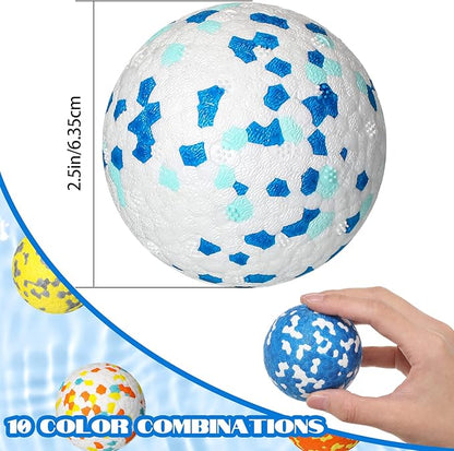Lenwen 10 Pcs Dog Toy Ball for Aggressive Chewers Interactive Dog Ball for Boredom and Stimulating Bouncy Floating Rubber Toy for Large Medium Small Puppy(2.5 Inch,Bright Color)
