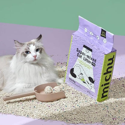 Michu Mixed Tofu Cat Litter, Heavy Duty Flushable Kitty Litter, 5.5Lb/88Oz Original 8 Pack
