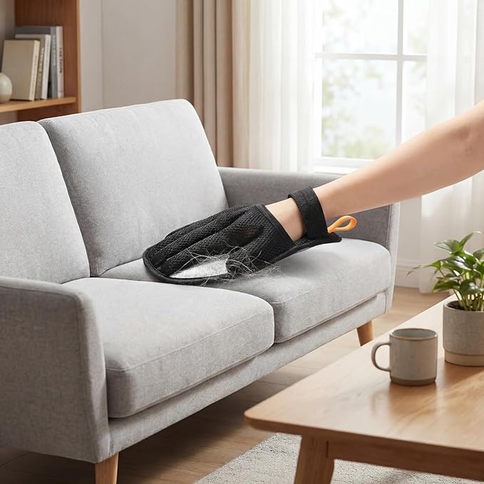 Pet Hair Removal Glove, Electrostatic Gloves for Removing Dog Hair, Cat Hair, Reusable, for Cleaning Sofas and Clothing.