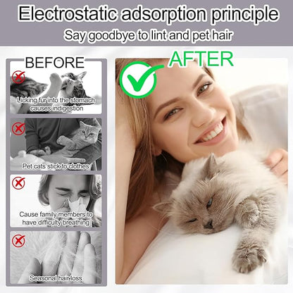 3 Pcs Pet Hair Remover Gloves Reusable Electrostatic Cat Dog Hair Remover Glove Pet Hair Removal Tool for Couch Furniture Curtain Carpet