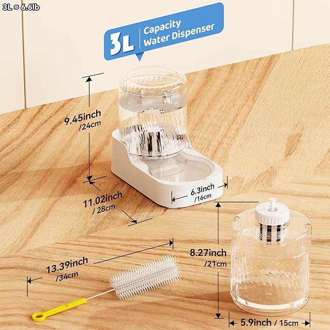 JUNSPOW Automatic Cat Water Dispenser, Dog Water Bowl Dispenser Adjustable Water Dispensing, Auto Pet Waterer for Cats and Dogs (Bowl not Included)