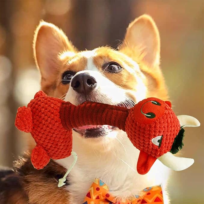 Squeaky Plush Dog Toys Indestructible, Bite - Resistant with Squeaker & Crumple Paper. Ideal for Aggressive Chewers and Teething Puppies. Interactive Unicorn Toys for All Breeds