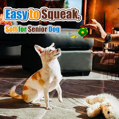 Squeaky Dog Toys for Small Dogs, 2.0 Inch Latex Squeak Dog Balls - Soft Bouncy Fetch & Chew Toys for Mini and Small Breeds Like Chihuahua, Yorkie, Poodle, Corgi